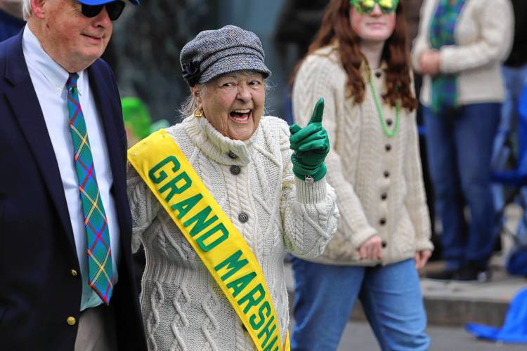  Mary Lynch, the grand marshal of the 71st annual St. Patrick’s Day parade in Holyoke. Lynch is a lifelong resident of Holyoke and a professor emerita at Holyoke Community College, and has served on the Holyoke St. Patrick’s Committee since 1989.
