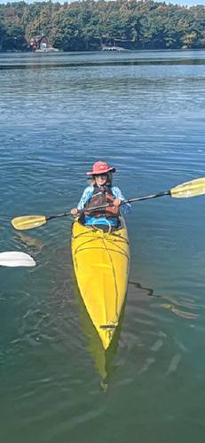 NedraSahr kayaking near her home in Eliot, Maine, one of her favorite activities.