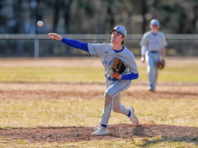 Granby pitcher Brandon Carillon throws against Smith Academy in the top of the second inning Friday in Granby