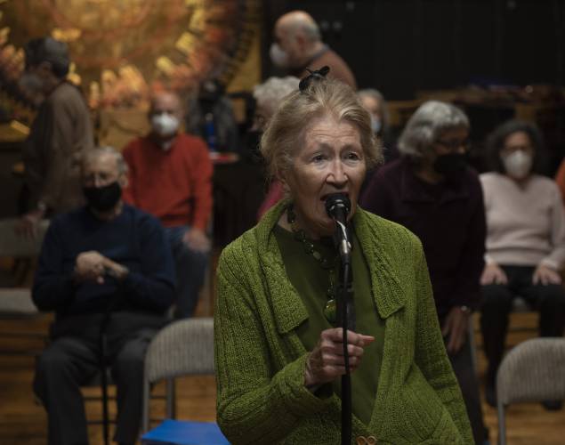 Rosemary Caine rehearses with the Young @ Heart Chorus in 2022. “By the time I was in secondary school in the part of Ireland known as The Pale,” writes Caine, “any residue of the language was gone, or so I thought.”