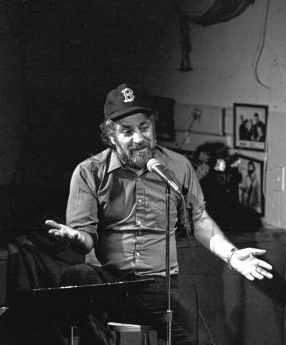 Activist Abbie Hoffman performing at the Iron Horse in 1986 mere months before his arrest while protesting CIA recruitment at the University of Massachusetts Amherst.
