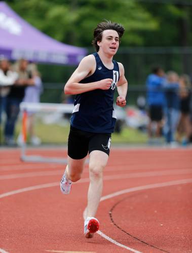 Northampton’s Theodore King-Pollet runs the  two mile at the PVIAC Division 1 track and field championships last year in Agawam.