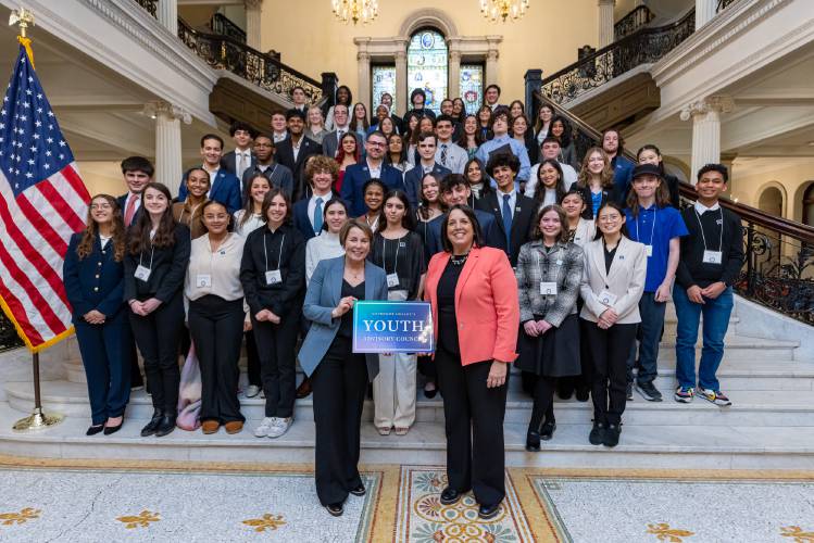 Gov. Maura Healey’s and Lt. Gov. Kim Driscoll recently swore in members for their new 60-member Youth Advisory Council. The council will advise the governor and her team on issues important to youth. 