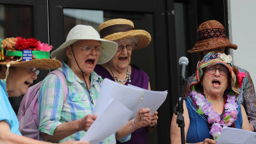 Local activist group the Raging Grannies will participate in Codepink’s rally for International Women’s Day in Northampton on Friday afternoon. 