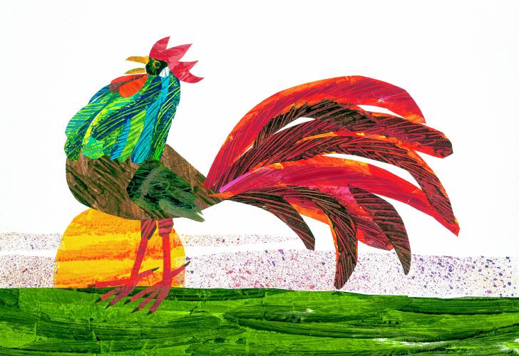 Illustration by Eric Carle for the 1989 book “Animals Animals” by Laura Whipple. Part of “Birdwatching with Eric Carle” at the Eric Carle Museum in Amherst.