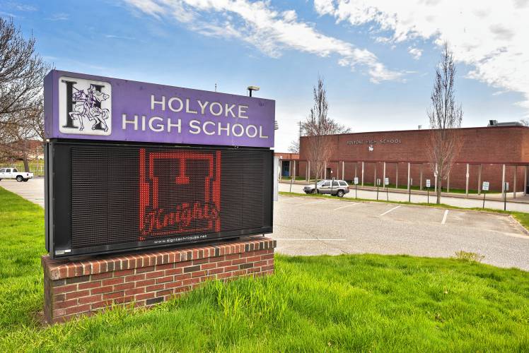 Holyoke High School is shown in April 2020.