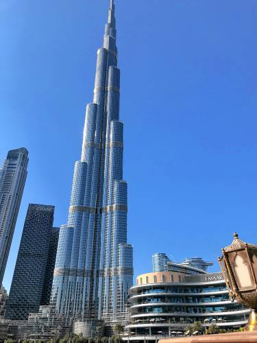 The 2,700-foot-high Burj Khalifa in Dubai is the world’s tallest building.