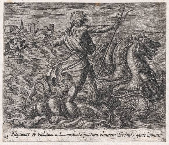 “Neptune Sending a Deluge to Troy,” from Ovid's “Metamorphoses,” by Antonio Tempesta, 1630.