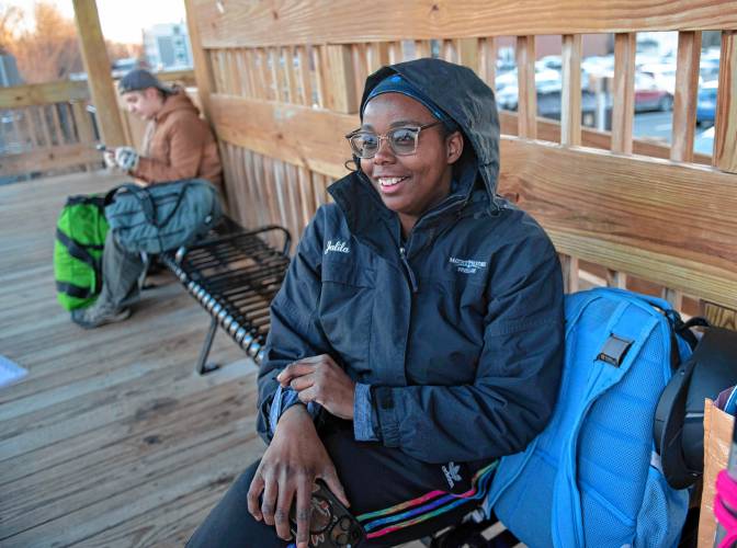 Jalila Nazerali-Ruddy, a Mount Holyoke College student, talks about her experience traveling by train as she waits for the Vermonter to arrive and take her home for winter break.