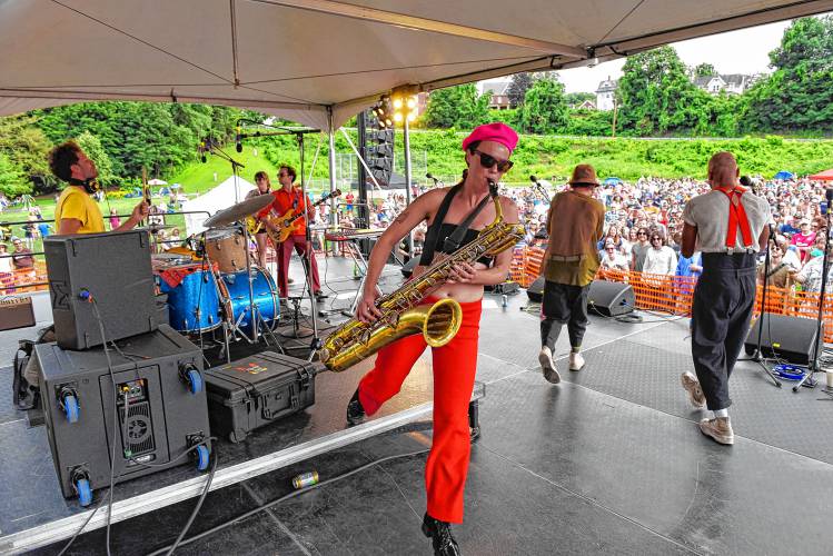 Indie rockers Rubblebucket, seen here at the Green River Festival in 2021, come to Northampton’s Academy of  Music Nov. 18.
