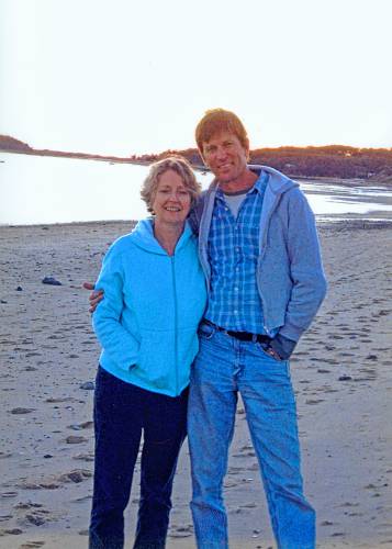 Eileen Claveloux and Klaus Postler, who met as art students at UMass Amherst, are seen here in Wellfleet on Cape Cod in 2006.