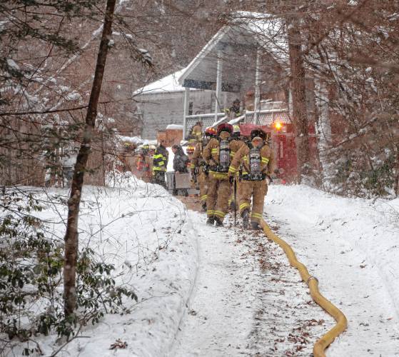 Firefighters responded to a house fire on Chesterfield Road in Williamsburg on Tuesday afternoon that caused heavy damage in the range of $80,000 to $100,000, Williamsburg Fire said.