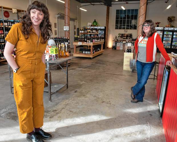 Lauren Clark and Miranda Brown, owners of Tip Top Wine Shop that opened on Nov. 1, in the back of the Paragon Arts and Industry Building  in Easthampton, say the community was ready for a quality wine shop.