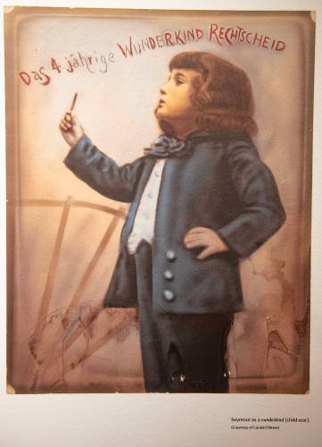 A portrait of Yiddish child singing prodigy Seymour Rechzeit, whose performance before the U.S. Congress in the early 1920s helped secure entry to the country for his mother and other family members, previously stuck in Poland.