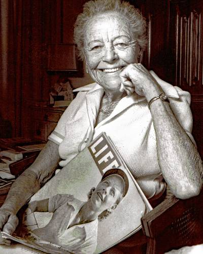 Later in life, Marble is seen with a copy of the LIFE magazine issue from 1939, when she graced the cover after winning multiple titles at Wimbledon and the U.S. Open.