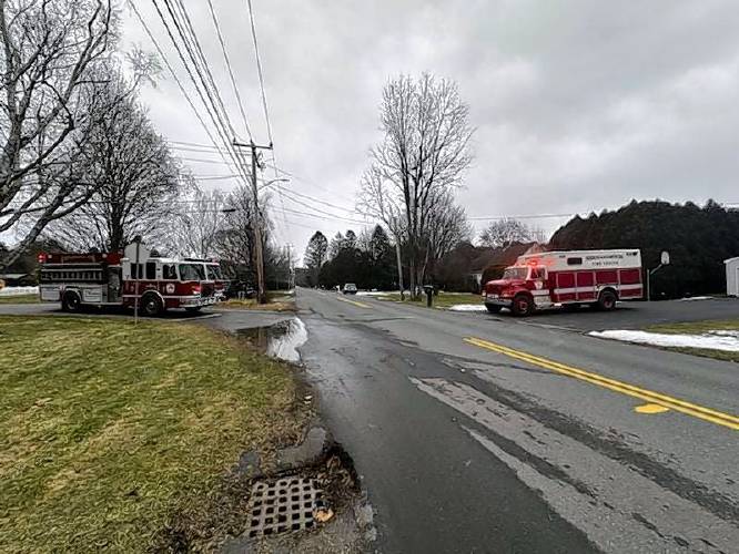 Greenfield Fire Department crews respond to the plane crash near Oak Hill Acres on Sunday morning.