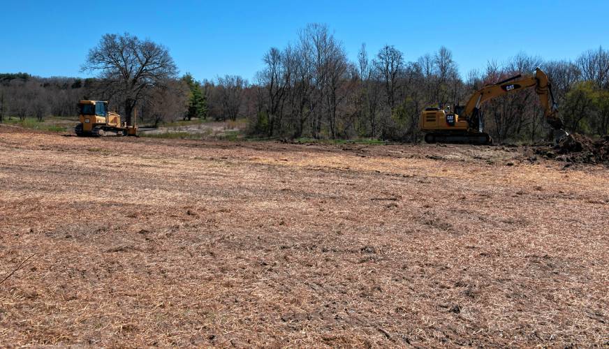 Solar fields in progress on what was the former Hickory Ridge Golf course in Amherst.  