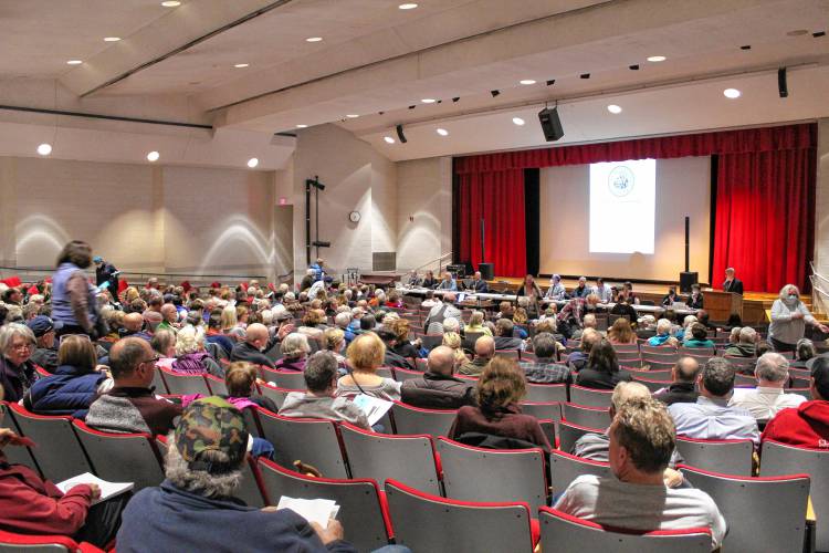 More than 230 residents attended Monday night’s special Town Meeting at Frontier Regional School, as all 11 warrant articles were approved.