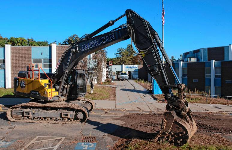 School and city officials held a ceremony Tuesday to mark the start of the demolition of William R. Peck School in Holyoke. That tear-down project will begin soon and last until December. Construction of a new school will begin in February.  