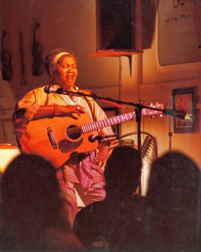 Legendary vocalist Odetta performing at the Iron Horse in 1980.