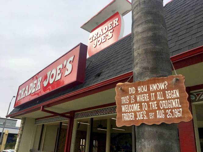 This Thursday, Feb. 27, 2020 photo shows the original Trader Joe’s grocery store in Pasadena, Calif. 