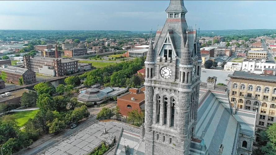 The short film “Keeping Time” documents a volunteer effort to return a 143-year-old clock in the tower above Holyoke City Hall to working order.