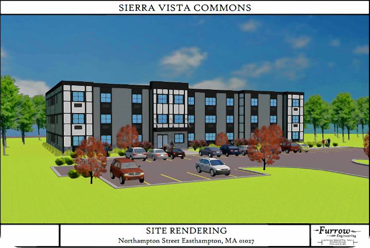The Sierra Vista Commons development off Route 10 in Easthampton, which won approval from the Planning Board Tuesday night, will include a series of apartment buildings with more than 200 units.