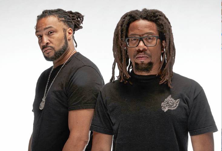 Hip hop artists, The Perceptionists — Akrobatik, left, and Mr. Lif — perform at the Power of Truths Arts & Education Festival. 