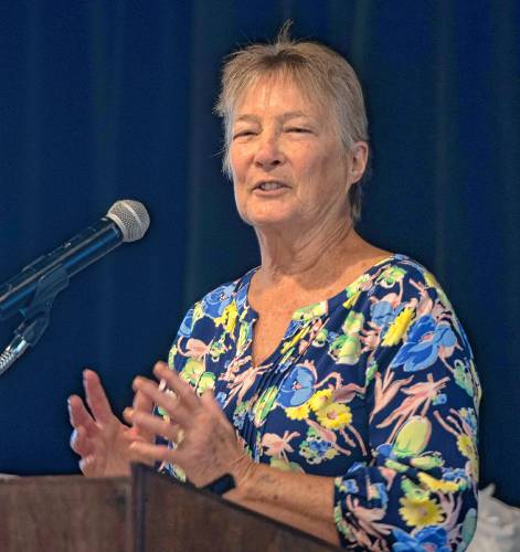 Lynne Scott received the 2023 Champion For Children Award at the Children’s Advocacy Center of Hampshire County breakfast on Friday morning.
