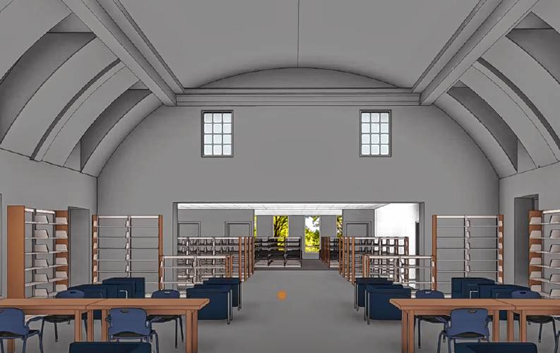 Rendering of the Jones Library addition. Amherst College announced Tuesday its intention to donate $1 million to the renovation and expansion project for the library.  