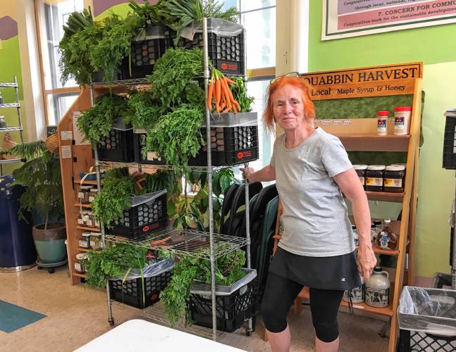 MaryEllen Kennedy of New Salem is one of the share-packing volunteers whose involvement with the Quabbin Harvest co-op goes back many years.